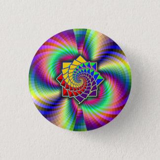 Rainbow Spiral Math Art Button