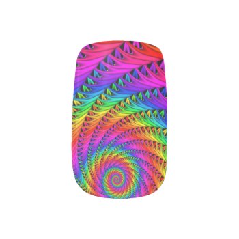 Rainbow Spiral Minx Nails Minx Nail Art by rainbows_only at Zazzle