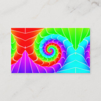 Rainbow spiral mirror fun business card