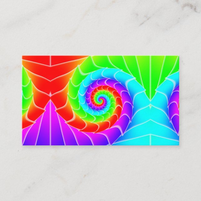 Rainbow spiral mirror fun business card (Front)