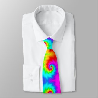 Rainbow Spiral Mirrored Neck Tie