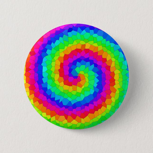 Rainbow Spiral Mosaic Tile Button (Front)