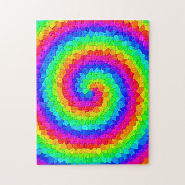 Rainbow Spiral Mosaic Tile Jigsaw Puzzle (Vertical)
