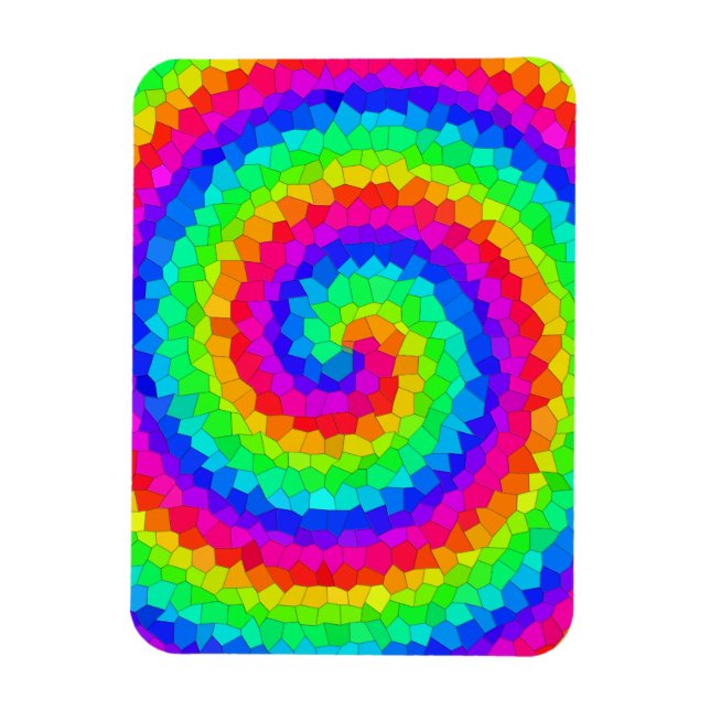 Rainbow Spiral Mosaic Tile Magnet (Vertical)