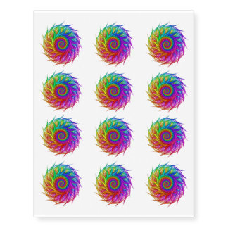 Rainbow Spiral Motifs Temporary Tattoos