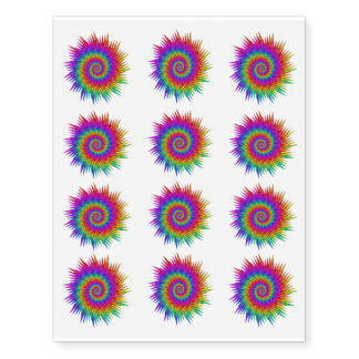 Rainbow Spiral Motifs Temporary Tattoos