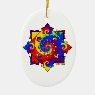 Rainbow Spiral Multiverse Ceramic Ornament