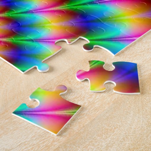 Rainbow Spiral Optical Illusion Jigsaw Puzzle Zazzle