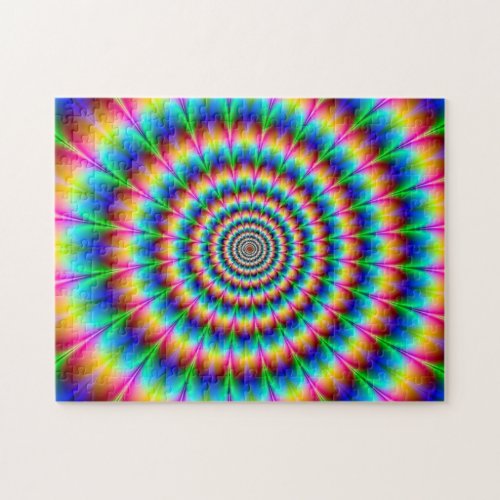 Rainbow Spiral Optical Illusion Jigsaw Puzzle