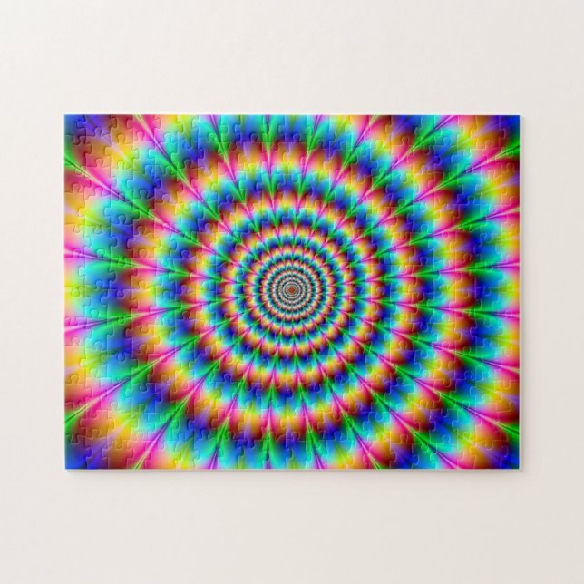 Rainbow Spiral Optical Illusion Jigsaw Puzzle (Horizontal)