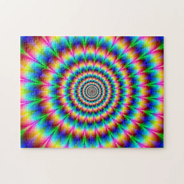 Rainbow Spiral Optical Illusion Jigsaw Puzzle | Zazzle