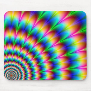 Rainbow Spiral Optical Illusion Mouse Pad