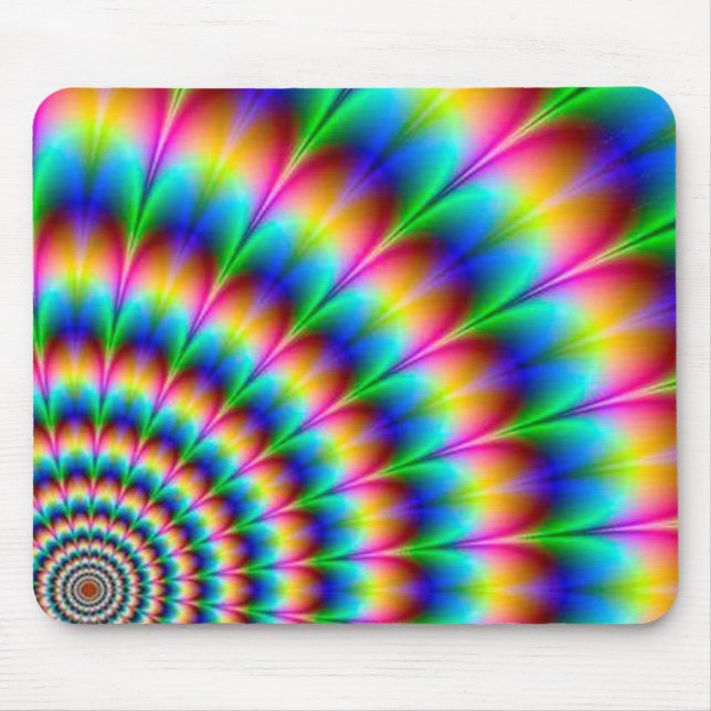 Rainbow Spiral Optical Illusion Mouse Pad (Front)