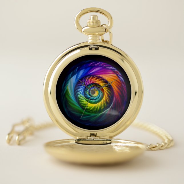 Rainbow Spiral Out Pocket Watch (Inside)