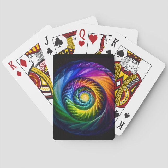 Rainbow Spiral Out Poker Cards (Back)