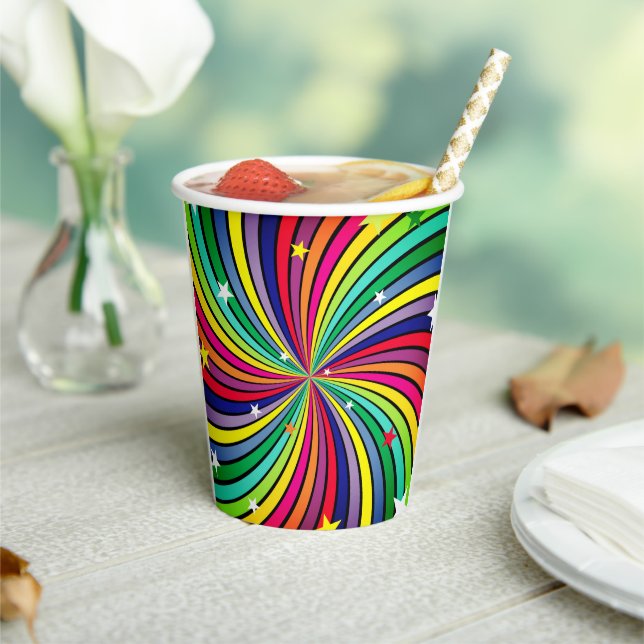 Rainbow Spiral Paper Cups (Insitu)