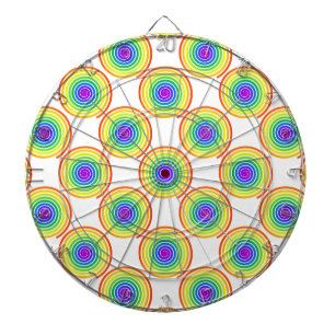 Rainbow Spiral Pattern Dart Board