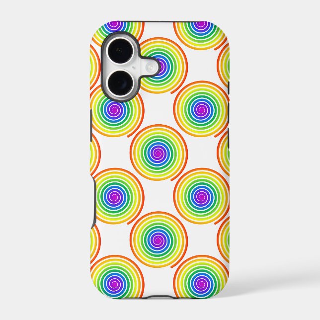 Rainbow Spiral Pattern Iphone Case (Back)