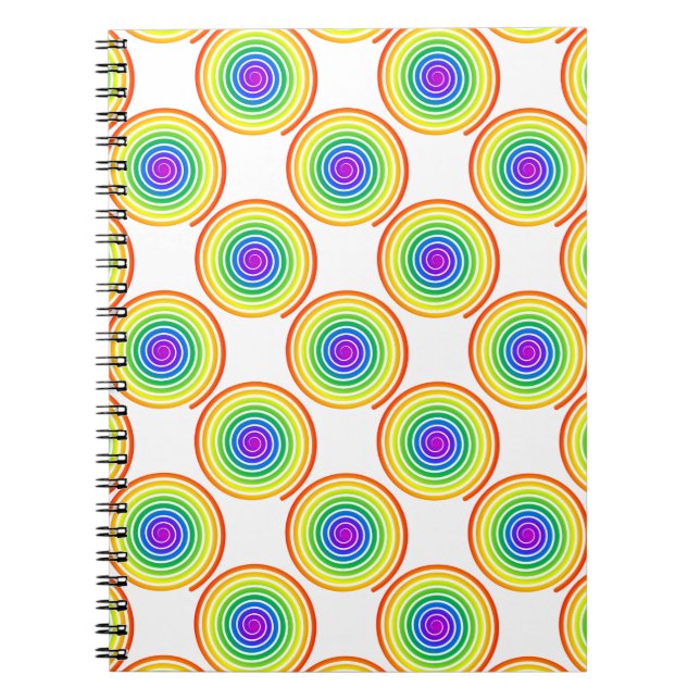 Rainbow Spiral Pattern Notebook (Front)