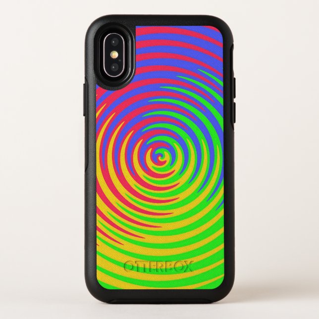 Rainbow Spiral Pattern OtterBox iPhone X Case (Back)