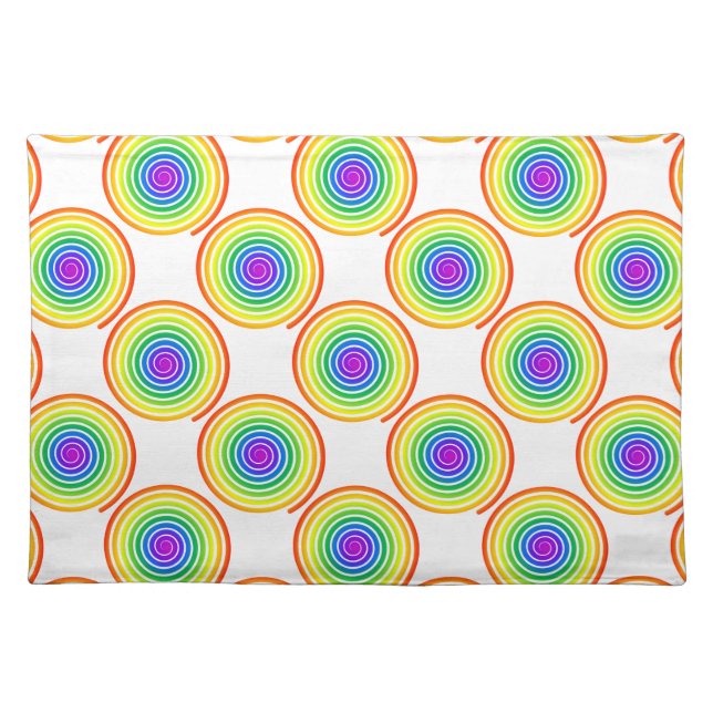 Rainbow Spiral Pattern Placemat (Front)