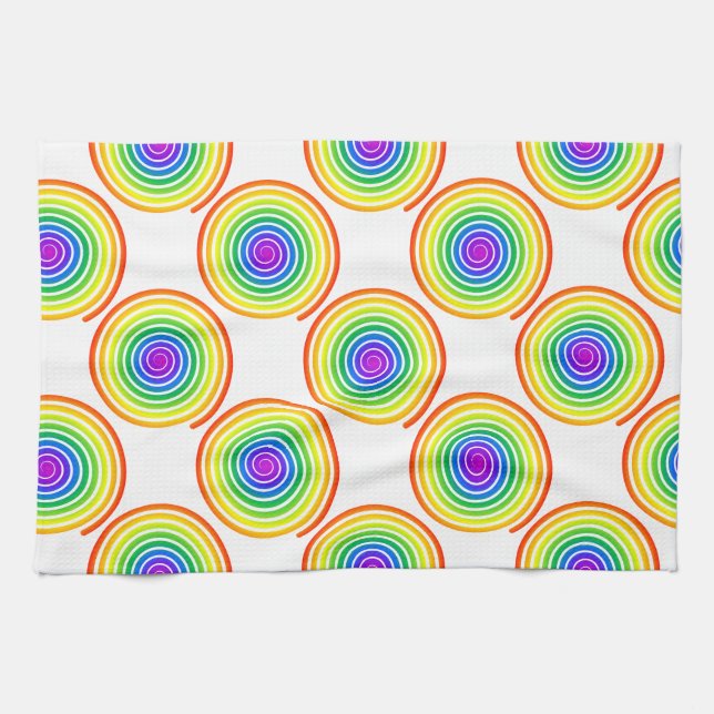 Rainbow Spiral Pattern Towel (Horizontal)