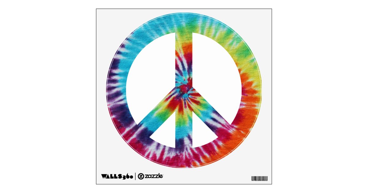 Rainbow Spiral Peace Sign Wall Sticker | Zazzle