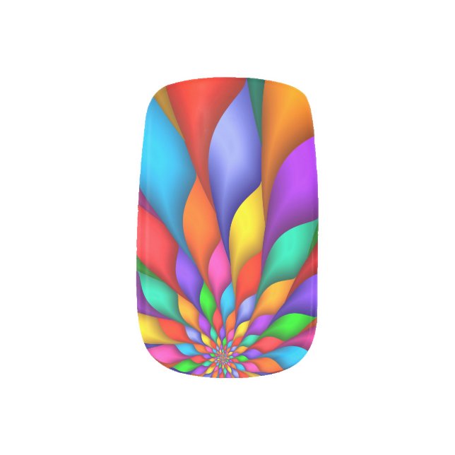 Rainbow Spiral Petals Flower Minx Nails Minx Nail Wraps (Right Thumb)