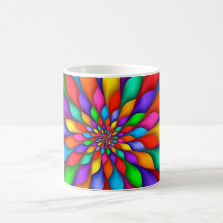 Rainbow Spiral Petals Flower Mug