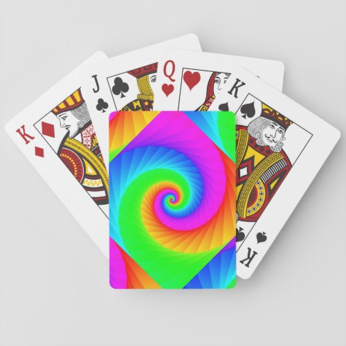 Rainbow Spiral Playing Cards