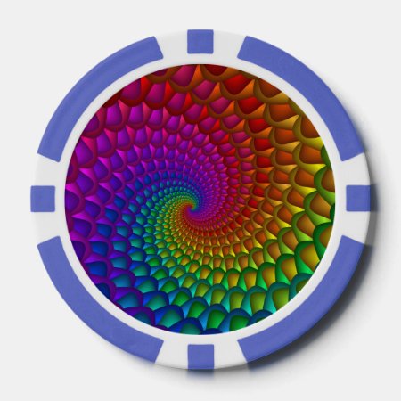 Rainbow Spiral Poker Chips