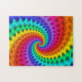 Rainbow Spiral Puzzle by rainbows_only at Zazzle