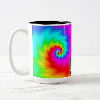 Rainbow Spiral Pyramid Two-Tone Coffee Mug