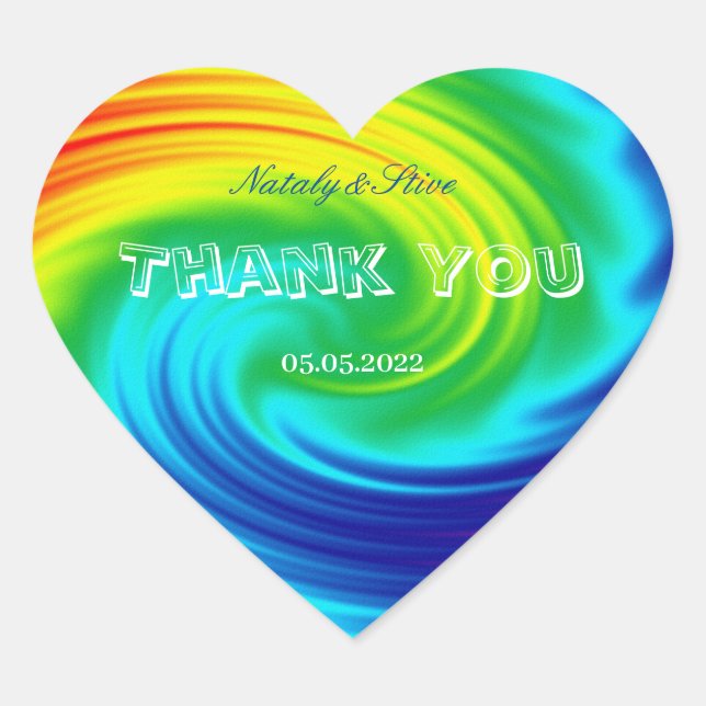 rainbow spiral rectangular sticker (Front)