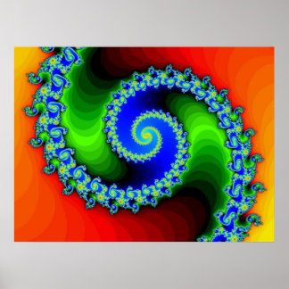 Rainbow Spiral, Simple (Print) Poster