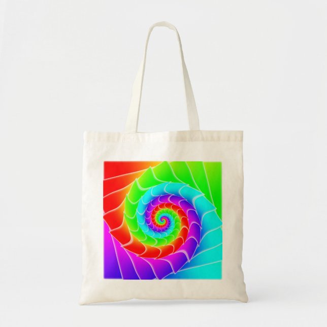 Rainbow spiral super twister tote bag (Front)