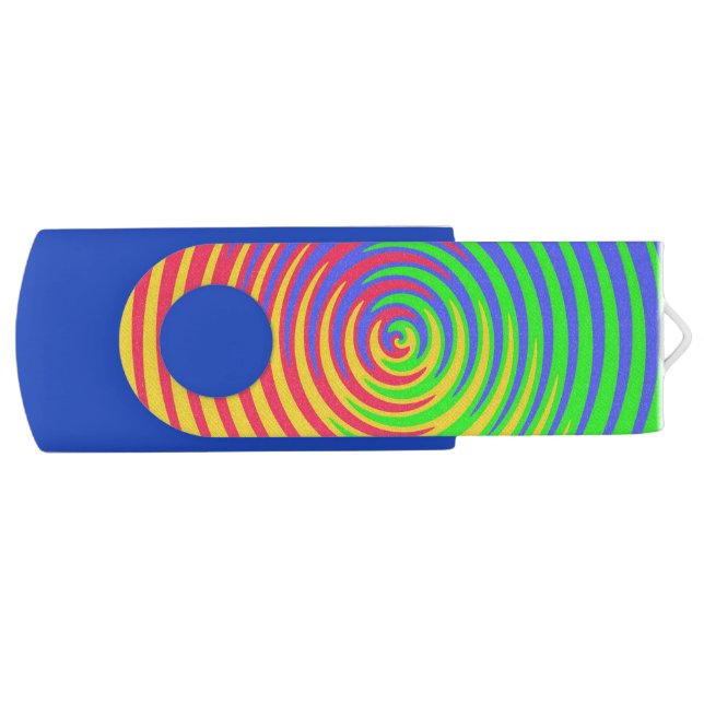 Rainbow Spiral Swivel USB 2.0 Flash Drive (Front)