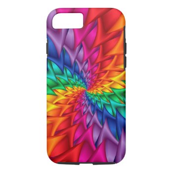 Rainbow Spiral Thorns Iphone 7 Case by rainbows_only at Zazzle