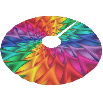 Rainbow Spiral Thorns Tree Skirt by rainbows_only at Zazzle