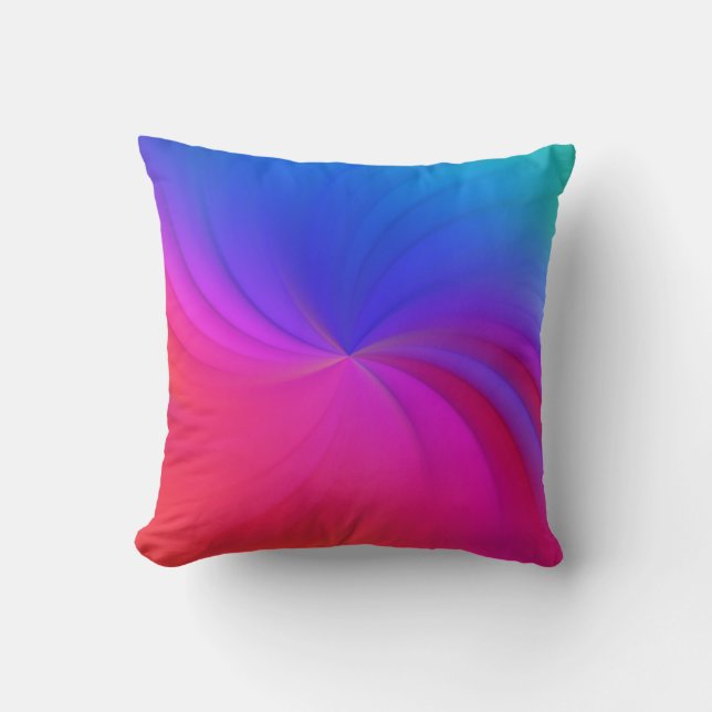 Rainbow Spiral Throw Pillow (Front)