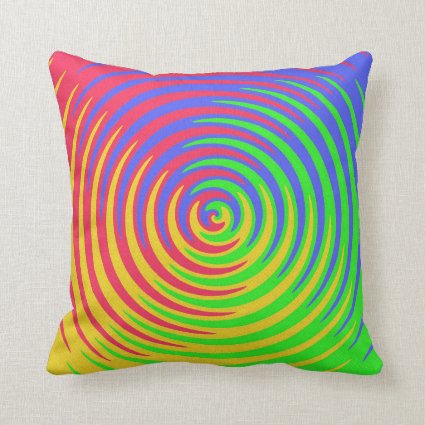 Rainbow Spiral Throw Pillow