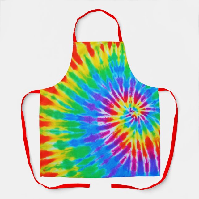 Rainbow Spiral Tie Dye Apron (Front)