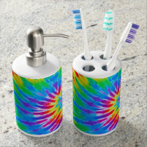 Rainbow Spiral Tie Dye Bath Set Rainbow Spiral Tie Dye Bath Set