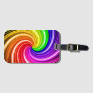 Rainbow Spiral Tie Dye Colorful Swirl Art Luggage Tag