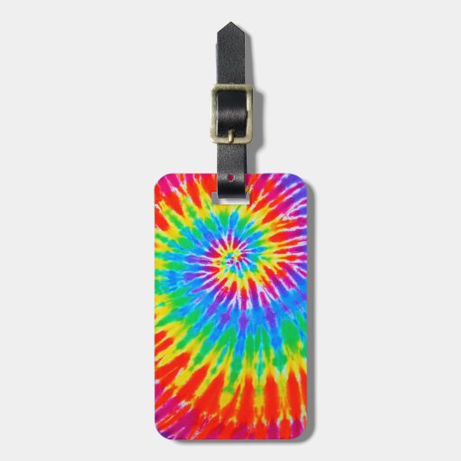 Rainbow Spiral Tie Dye Luggage Tag Zazzle