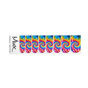 Rainbow Spiral Tie Dye Nail Design Minx Nail Art