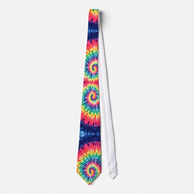 Rainbow Spiral - Tie-Dye Tie (Front)