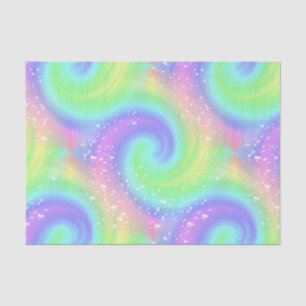 Rainbow Spiral Wave Spattered Tissue Paper