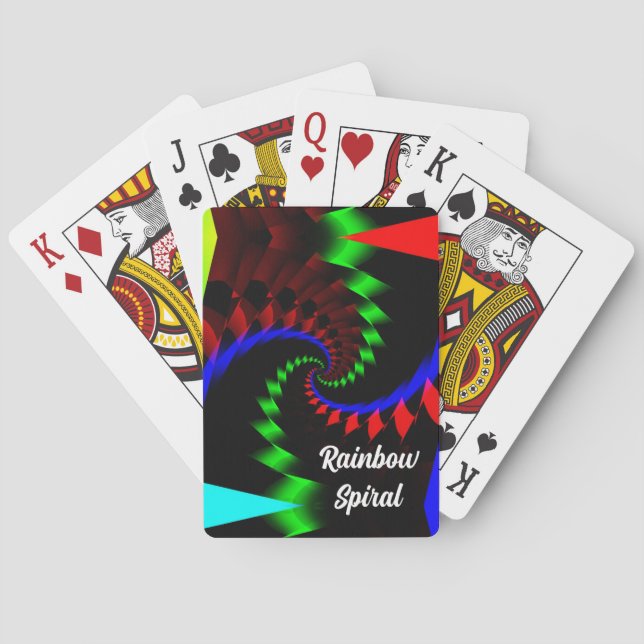 Rainbow Spiral ( you may change the words ) Poker Cards (Back)