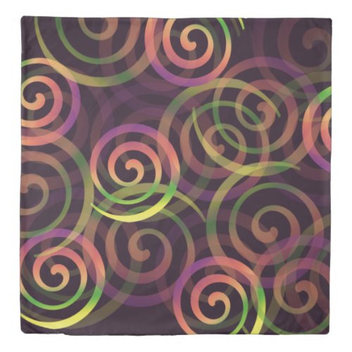 Rainbow Spirales Pattern Duvet Cover